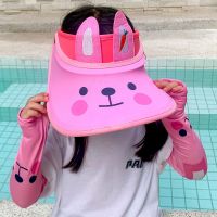 儿童防晒帽防紫外线遮阳帽太阳帽男童夏季新款帽子女童宝宝渔夫帽 粉色兔子普通
