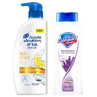 海飞丝去屑洗发水沐浴露套装丝质柔滑洗头膏舒肤佳沐浴露组合 500去油洗发水+400薰衣草沐浴露
