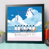 少年时代小小孩严浩翔For you数字油画装饰画手工手绘涂色画挂画 少年时代 25*25尺寸 无内框 (不推荐)