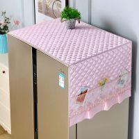 [桔焱]单开门冰箱罩冰箱盖布冰箱防尘罩洗衣机罩滚筒洗衣机套 素锦-粉色 微波炉盖巾35*100cm