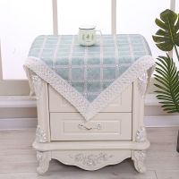 【亏本清仓】床头柜罩床头柜盖布电视机罩冰箱盖布洗衣机微波炉罩 田园格子 （绿色） 55*55【万能方巾】