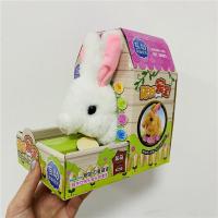 诺拉宠宝白色拉比兔仿真电动萌宠物秋千小窝白兔子过家家毛绒玩具 933-10 白色兔子+鞋套+纸屋