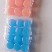 汉生软硅胶泥隔音耳塞儿童学生成人防水游泳睡眠成人男女通用 蓝色12粒 S 号