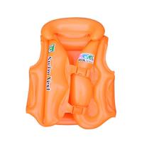 专业安全儿童充气背心游泳衣充气儿童救生衣救生圈游泳圈大童男女 橙色 小号(2-6岁)