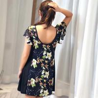 夏季加肥尚加肥加大码嘛泳衣温泉泳池加大版泳衣分体泳衣连体泳衣 1913藏青120-140斤