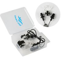 鼻夹游泳连线耳塞鼻夹柔软硅胶防呛水专业游泳防水盒装鼻夹耳塞 黑色