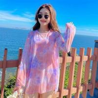 游泳衣女分体性感比基尼三件套学生保守遮肚显瘦温泉ins超仙泳装 8277粉色 S(70-90斤)