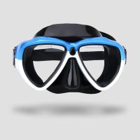 高清防雾防水护鼻潜水面镜浮潜装备相机支架近视游泳镜呼吸器面罩 珠光蓝(不带支架