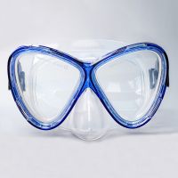 潜水镜成人深水高清防雾近视眼镜防呛水儿童护鼻浮潜面镜潜水装备 成人大视野宝石蓝