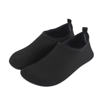 户外沙滩鞋女速干游泳鞋儿童溯溪涉水鞋浮潜潜水鞋防滑跑步机鞋男 黑色(小清新) 鞋底标42-43适合41-42码的脚