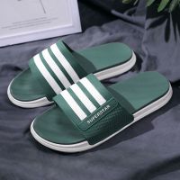 2021拖鞋男夏潮韩版个性室外穿时尚防滑软底精神小伙家用情侣凉拖 横档 绿色 36-37
