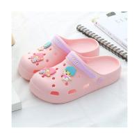 护士鞋女拖鞋夏防滑包头洞洞鞋轻便孕妇沙滩鞋凉拖鞋厚底花园凉鞋 粉色 36 [适合35脚]