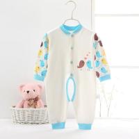 婴儿春夏季连体衣长袖宝宝衣服薄款0新生儿哈衣3爬服6睡衣9家居服 小鸟-开裆 59