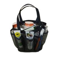 呗町森洗浴包浴室防水袋游泳篮浴室收纳篮洗漱包洗澡篮网眼浴兜筐 黑边双提黑粗网