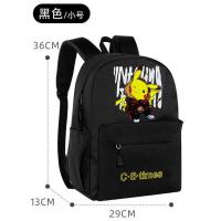 皮卡丘儿童双肩包小学生书包旅行背包大容量初中高中学生书包男女 黑色小号 单个书包