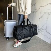 CAPERKUU健身包可套拉杆箱大容量短途旅行包行李包手提包单肩包男 黑色