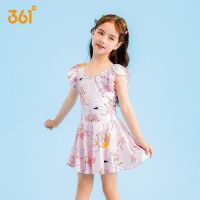 361°儿童泳衣女夏2021新款女童公主裙式连体公主裙小童中大童泳衣 天鹅公主 6# [建议13-20斤]