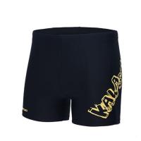 川崎游泳裤男士平角四分防尴尬速干泳衣成人温泉宽松五分泳裤专业 平角泳裤 SW-S1021-黑黄 M