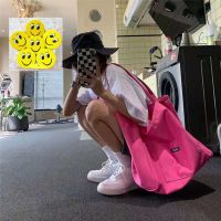 包包女2021新款潮单肩大容量韩版百搭帆布包学生日系大容量手提袋 随机一个胸针