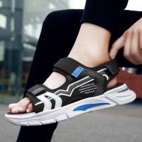 新款夏季凉鞋男士大码鞋防滑沙滩鞋时尚外穿学生休闲透气两用拖鞋 935黑白 39