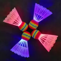 羽毛球拍发光夜光网球拍玩具儿童成人羽毛球拍地摊货源批发 发光羽毛球4只装