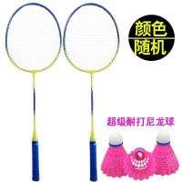 羽毛球拍成人2支双拍男女情侣儿童学生耐打羽毛球拍 普通款[送3球]