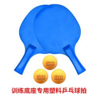 伟强品牌乒乓球拍三星比赛训练兵乓球成品直拍横拍学生2只装 塑料双拍(蓝色)+3个乒乓球