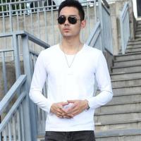 迷彩长袖军人衣服秋季男装特种兵t恤男军装上衣男士刺绣秋衣 纯白圆领 S(60-80斤)