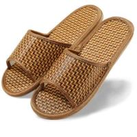 【夏季不热脚/冬季不冷脚】竹编藤草席拖鞋夏女男家居情侣亚麻拖 37-38