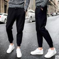 七分牛仔裤男潮牌短裤子夏季薄款中裤韩版潮流休闲百搭八分束脚裤 黑色. S