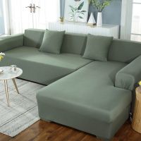 加厚弹力沙发套罩全包万能套四季通用型懒人皮沙发罩沙发垫巾布艺 磨毛-豆绿色 S码[适合长 90-140cm