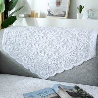 蕾丝沙发巾布艺沙发垫简约现代加厚四季通用靠背巾扶手巾盖布罩套 纯白小雏菊 正方60*60cm
