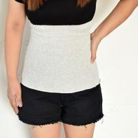 涤棉单层柔软保暖棉护腰带单层薄款女贴身弹性暖肚子暖宫睡觉腰围 浅灰色 标准码(70-125斤)