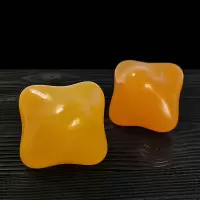 蜜蜡健身球手转球实心按摩球保健球中老年手把件老人康复手球把玩 蜜蜡黄一对装