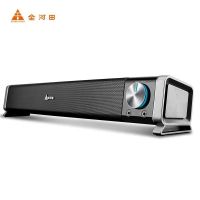 金河田电脑音响带麦克台式机笔记本长条式影箱供电喇叭蓝牙低音炮 黑色普通版不带麦