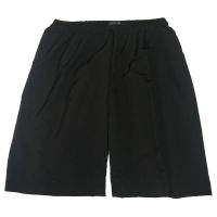 夏季中年男士宽松短裤中老年人外穿裤衩沙滩五分裤爸爸休闲大裤头 背后口袋黑色 L(建议90-110斤)