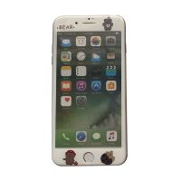 苹果6s/7/8plus卡通韩国小熊钢化膜XR/XS max可爱12手机膜11pro女 6p/6splus前膜 饼干3只