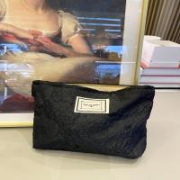 泡泡牡丹提花化妆包气质化妆品收纳整理袋洗漱包大容量便携内胆包 黑牡丹花