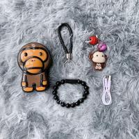 猴子充电宝20000毫安可爱卡通便携小巧迷你苹果8移动电源女款超萌 HZ猴子苹果线 20000毫安