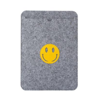 新款2018ipad收纳袋平板电脑毛毡包pro10.5保护套mini4内胆包防摔 笑脸(黑色) 8寸[MiNi123/4