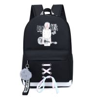 学生背包女初高中生学生包四五六年级书包防水超大容量双肩背包 #601黑色-吉他姑娘 书包+挂坠