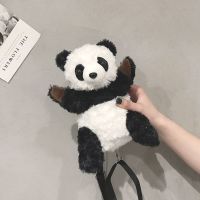日系可爱熊猫少女双肩包韩版ins森系软妹卡通毛绒玩偶小背包包女 小款熊猫