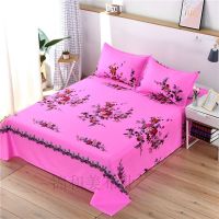 国民床单斜纹加厚亲肤磨毛上海老式双人床单宿舍单双人床花卉怀旧 国民粉色(加厚斜纹 不掉色) 48*74枕套一对