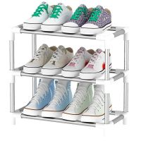 床下鞋架子简易多层学生宿舍家用组装桌下防尘小鞋柜 三层[无层布]