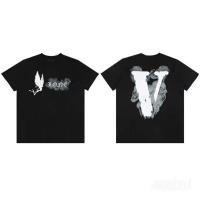 Vlone230克礼高镭射标大V烟雾FRIENDS王一博陈冠希潮牌男女短袖 黑色迷雾T恤 S 欧版