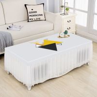 新品茶几套罩桌布餐桌垫客厅长方形加厚台布蕾丝布艺防尘保护套子 三角麋鹿 宽40长50高15(床头柜)