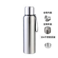 高颜值304不锈钢防摔保温杯超大容量水壶男女士学生钢化瓶杯子ins 本色[短茶漏] 500ML