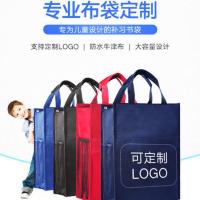 双层文件袋A4手提办公资料袋女士帆布手提包男士公文包加厚大容量 藏青色(加厚布料 把手加固)