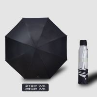 雨伞全自动折叠黑胶防晒韩版晴雨两用太阳伞男女学生小清新遮阳伞 8骨手动-银胶-UV基础款黑色