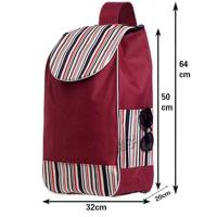 购物车买菜车布袋折叠行李车拉车布袋大号防水加厚牛津布袋子车袋[7月30日发完] 常规尺寸暗红条纹(送底板)
